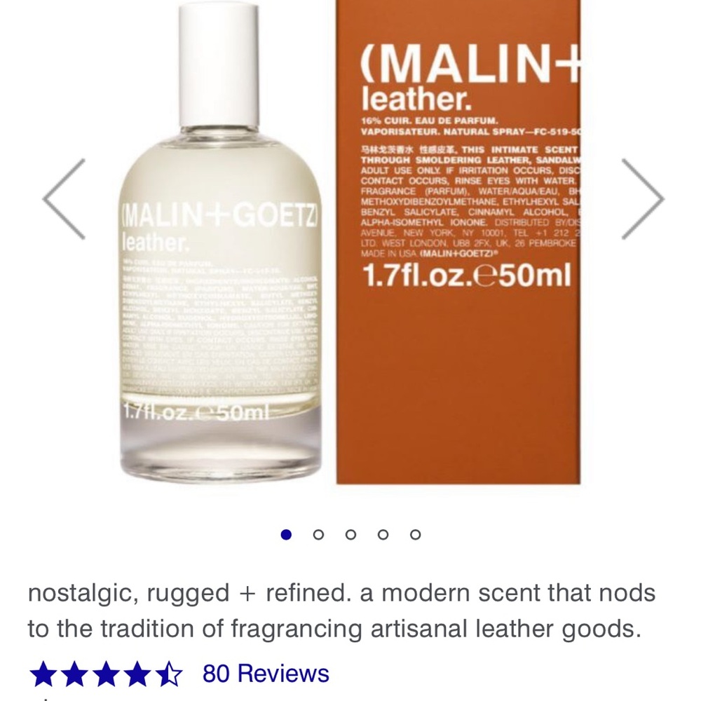 Unisex NWT MALIN+GOETZ Leather Eau de Parfum - 16%